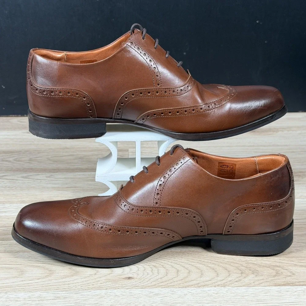 Wolf & Shepherd Shoes Mens Size 10 Brown Senna Oxford Leather Brogue Dress